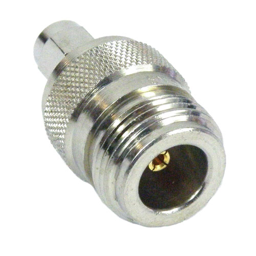 RP SMA Male (Plug) to N Female (Jack) Adapter, Nickel Plated Brass Body, High Temp, 1.25 VSWR Fairview Microwave SM5817