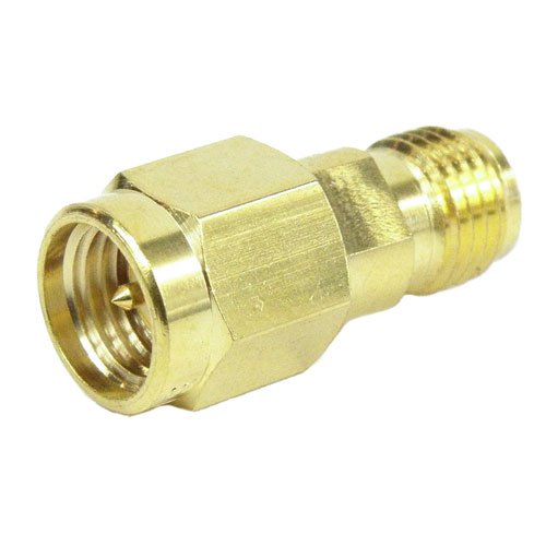 SMA Male (Plug) to SMA Female (Jack) Adapter, Gold Plated Brass Body, High Temp, 1.25 VSWR Fairview Microwave SM7565