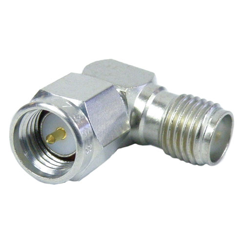 RA SMA Male (Plug) to SMA Female (Jack) Adapter, Tri-Metal Plated Brass Body, High Temp, 1.25 VSWR Fairview Microwave SM7568