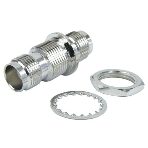 Bulkhead TNC Female (Jack) to TNC Female (Jack) Adapter, Nickel Plated Brass Body, 1.35 VSWR Fairview Microwave SM8715