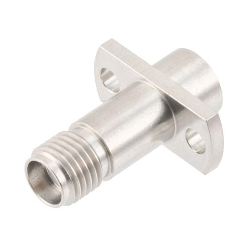 Precision SMA Female (Jack) to SMP Male (Plug) Smooth Bore CM 2 Hole Flange Adapter, Passivated Stainless Steel Body, 1.2 VSWR Fairview Microwave SM8837