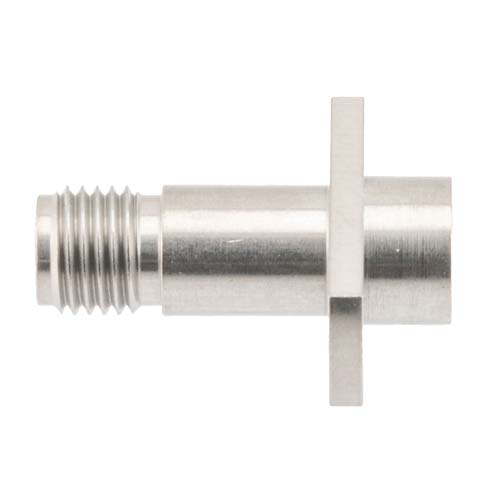 Precision SMA Female (Jack) to SMP Male (Plug) Smooth Bore CM 2 Hole Flange Adapter, Passivated Stainless Steel Body, 1.2 VSWR Fairview Microwave SM8837