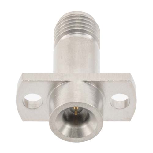 Precision SMA Female (Jack) to SMP Male (Plug) Smooth Bore CM 2 Hole Flange Adapter, Passivated Stainless Steel Body, 1.2 VSWR Fairview Microwave SM8837