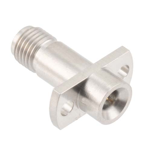 Precision SMA Female (Jack) to SMP Male (Plug) Smooth Bore CM 2 Hole Flange Adapter, Passivated Stainless Steel Body, 1.2 VSWR Fairview Microwave SM8837