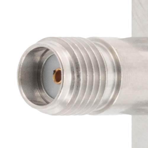 Precision SMA Female (Jack) to SMP Male (Plug) Smooth Bore CM 2 Hole Flange Adapter, Passivated Stainless Steel Body, 1.2 VSWR Fairview Microwave SM8837