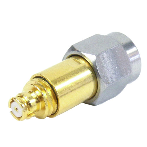 2.4mm Male (Plug) to SMP Female (Jack) Adapter, Beryllium Copper Gold Body, High Temp, 1.25 VSWR Fairview Microwave SM8867