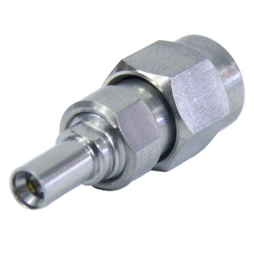 SMA Male (Plug) to Mini SMP Male (Plug) Full Detent Adapter, Passivated Stainless Steel Body, 1.2 VSWR Fairview Microwave SM8904