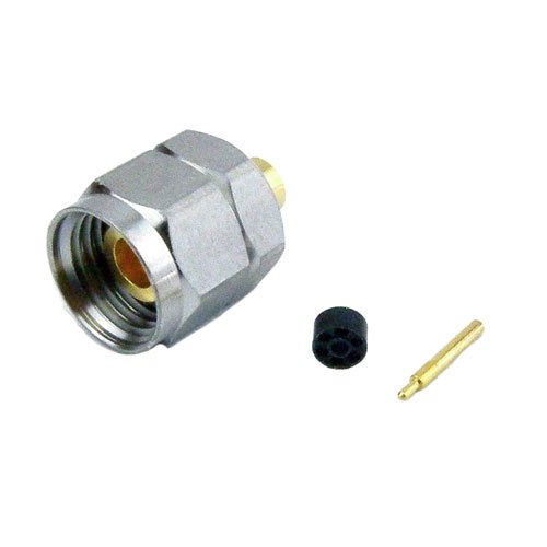 2.4mm Male (Plug) Connector For RG405 Cable, Solder, Passivated Stainless Steel Body, Length 0.345 In Fairview Microwave SMC024-0871