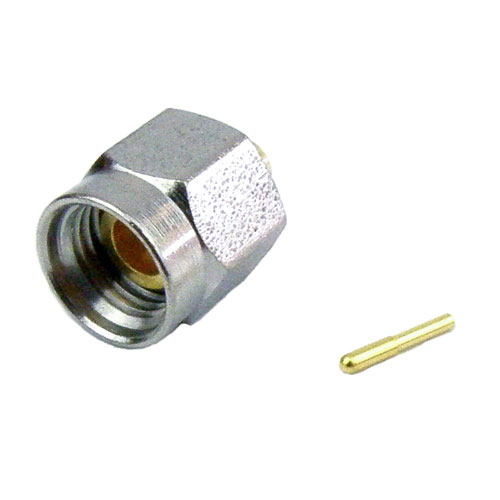 2.92mm Male (Plug) Connector for RG405, RG405 Tinned, .086 SR Cable, Solder, Gold Plated Beryllium Copper Body, Length 0.33 In Fairview Microwave SMC292-0853