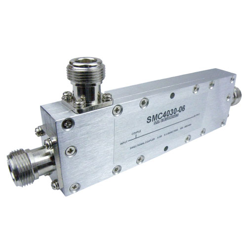 N Directional Coupler 6 dB Coupled Port From 800 MHz to 2.5 GHz Rated To 100 Watts Fairview Microwave SMC4030-06