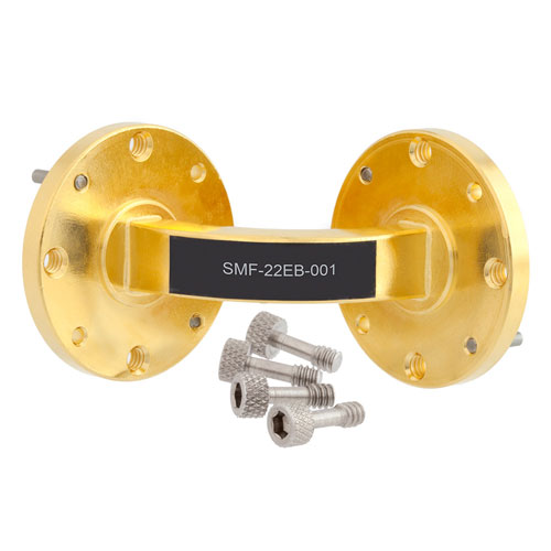 WR-22 Waveguide E-Bend Instrumentation Grade Using UG-383/U Flange With a 33 GHz to 50 GHz Frequency Range Fairview Microwave SMF-22EB-001