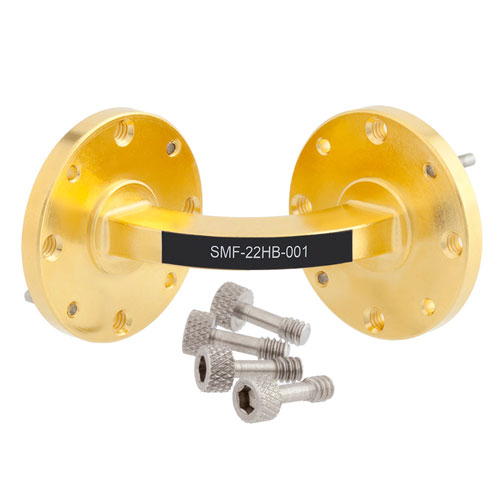 WR-22 Waveguide H-Bend Instrumentation Grade Using UG-383/U Flange With a 33 GHz to 50 GHz Frequency Range Fairview Microwave SMF-22HB-001