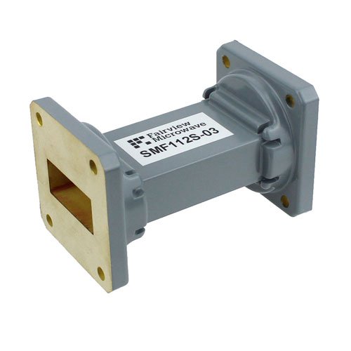 WR-112 Waveguide Section 3 Inch Length Straight Using UG-51/U Flange With a 7.05 GHz to 10 GHz Frequency Range in Commercial Grade Fairview Microwave SMF112S-03