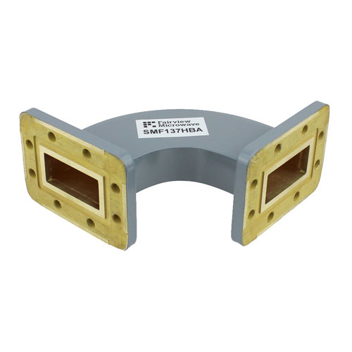 WR-137 Waveguide H-Bend Commercial Grade Using CPR-137G Flange With a 5.85 GHz to 8.2 GHz Frequency Range Fairview Microwave SMF137HBA