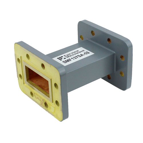 WR-137 Waveguide Section 3 Inch Length Straight Using CPR-137G Flange With a 5.85 GHz to 8.2 GHz Frequency Range in Commercial Grade Fairview Microwave SMF137SA-03