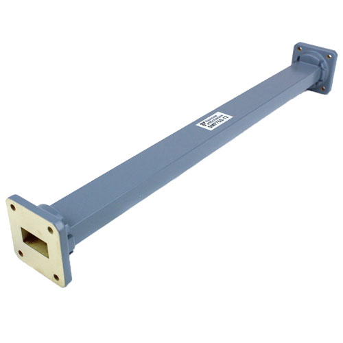 WR-75 Waveguide Section 12 Inch Length Straight Using UBR120 Flange With a 10 GHz to 15 GHz Frequency Range in Commercial Grade Fairview Microwave SMF75S-12