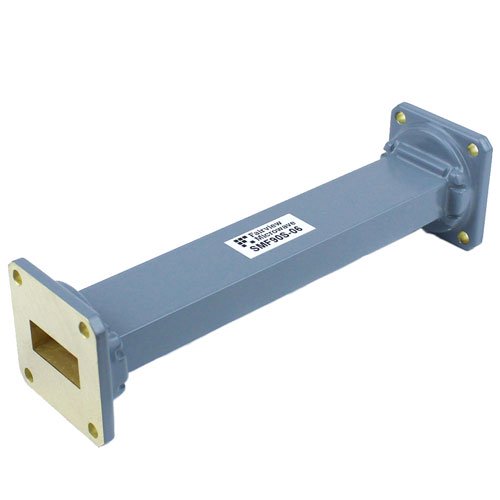 WR-90 Waveguide Section 6 Inch Length Straight Using UG-39/U Flange With a 8.2 GHz to 12.4 GHz Frequency Range in Commercial Grade Fairview Microwave SMF90S-06