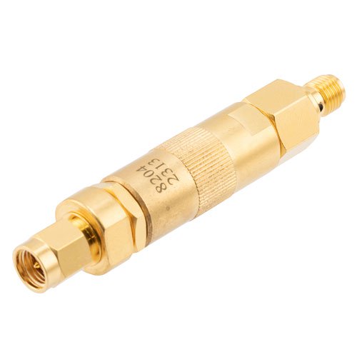 SMA Adjustable Phase Trimmer With an Adjustable Phase of 15 Deg. Per GHz From DC to 10 GHz, Brass Body Fairview Microwave SMP8204