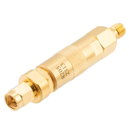 SMA Adjustable Phase Trimmer With an Adjustable Phase of 15 Deg. Per GHz From DC to 18 GHz, Brass Body Fairview Microwave SMP8205