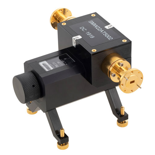 WR-22 Direct Read Waveguide Attenuator with Dial 0 to 60 dB Operationg from 33 GHz to 50 GHz, UG-383/U Round Cover Flange Fairview Microwave SMW22AT5002