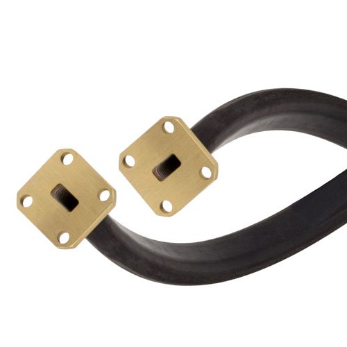 WR-28 Twistable Flexible Waveguide in 12 Inch Using UG-599/U Square Cover Flange With a 26.5 GHz to 40 GHz Frequency Range Fairview Microwave SMW28TF005-12