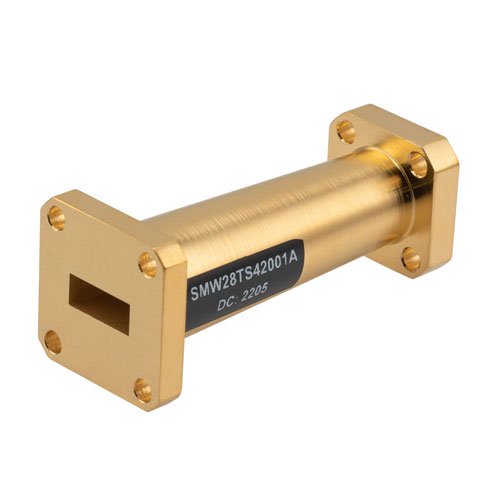 WR-28 to WR-42 Waveguide Transition 2 Inch Length Using UG-599/U to UG-595/U Flange Fairview Microwave SMW28TS42001A