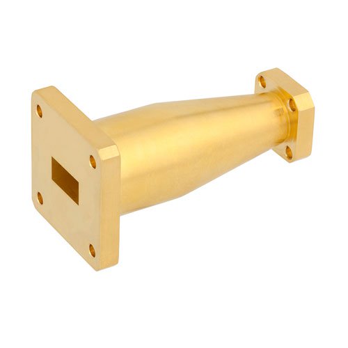 Waveguide Transition With WR-28 UG-599/U Square Cover Flange to WR-51 UBR-180/U-Mod Flange in 2.5 Inch Length Fairview Microwave SMW28TS51001