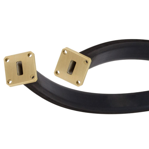 WR-42 Twistable Flexible Waveguide in 24 Inch Using UG-595/U Square Cover Flange With a 18 GHz to 26.5 GHz Frequency Range Fairview Microwave SMW42TF005-24