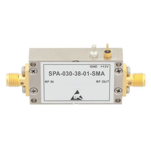 Medium Power GaAs Amplifier at 1 Watt P1dB Operating from 30 MHz to 3 GHz with 39 dBm IP3, SMA Input, SMA Output and 38 dB Gain Fairview Microwave SPA-030-38-01-SMA