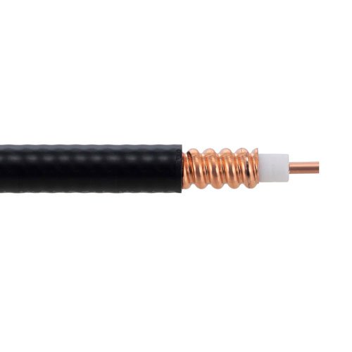 SPF-250 Low Loss Corrugated Coax Cable Black FRPE Jacket Superflexible Fire Rated Fairview Microwave SPF-250-BULK