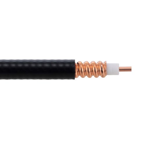 SPF-250 Low Loss Corrugated Coax Cable Black FRPE Jacket Superflexible Fire Rated Fairview Microwave SPF-250