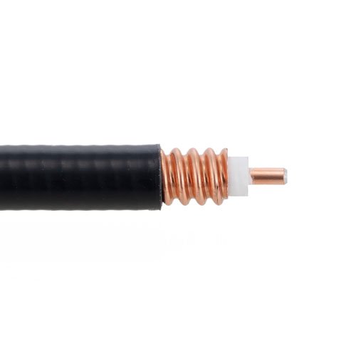 SPF-375 Low Loss Corrugated Coax Cable Black FRPE Jacket Superflexible Fire Rated Fairview Microwave SPF-375