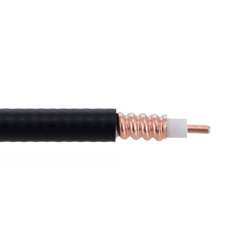 SPO-250 Low Loss Corrugated Coax Cable Black PE Jacket Superflexible Outdoor Rated Fairview Microwave SPO-250-BULK