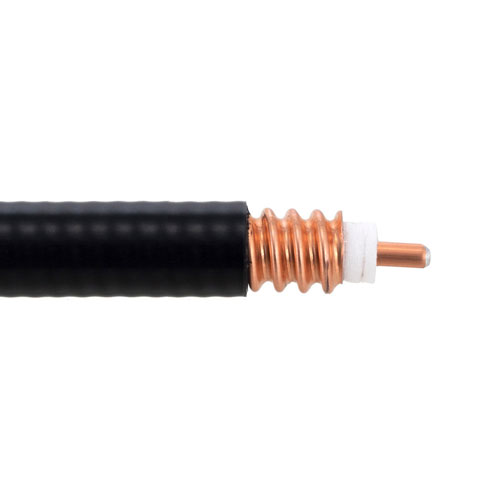 SPO-375 Low Loss Corrugated Coax Cable Black PE Jacket Superflexible Outdoor Rated Fairview Microwave SPO-375-BULK