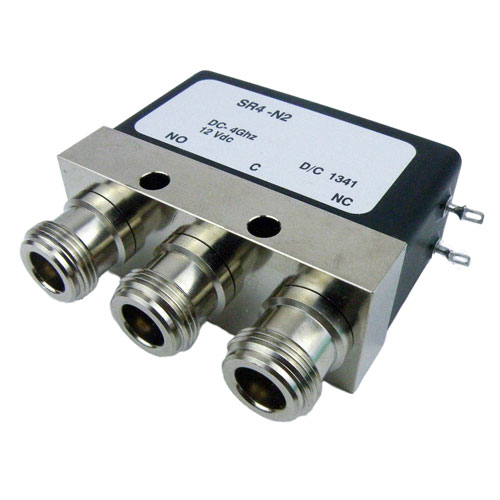 SPDT Failsafe DC to 4 GHz Electro-Mechanical Relay Switch, up to 550W, 12V, N Fairview Microwave SR4-N2