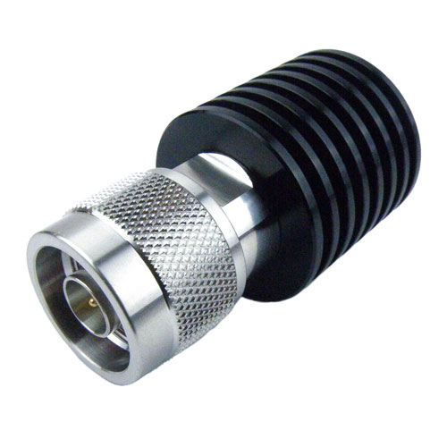 N Male (Plug) Termination (Load) 5 Watts To 18 GHz, Black Anodized Aluminum Heatsink, 1.4 VSWR Fairview Microwave ST18N530