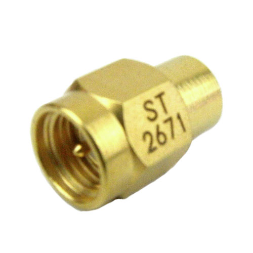 SMA Male (Plug) Termination (Load) 2 Watts to 26.5 GHz, Gold Plated Stainless Steel, 1.3 VSWR, 500 Watts Peak Power Fairview Microwave ST2671