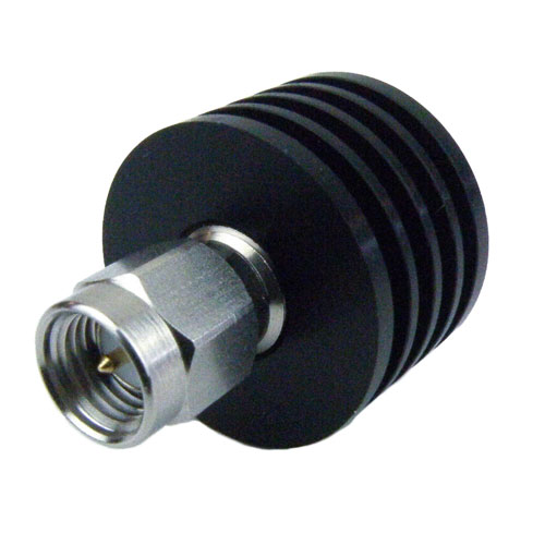 SMA Male (Plug) Termination (Load) 5 Watts To 18 GHz, Black Anodized Aluminum Heatsink, 1.25 VSWR, 500 Watts Peak Power Fairview Microwave ST3057