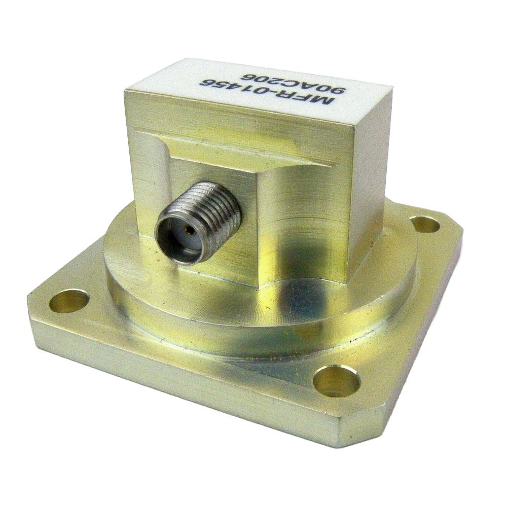 WR-90 to SMA Female Waveguide to Coax Adapter Square Cover Flange With 8.2 GHz to 12.4 GHz Frequency Range For X Band