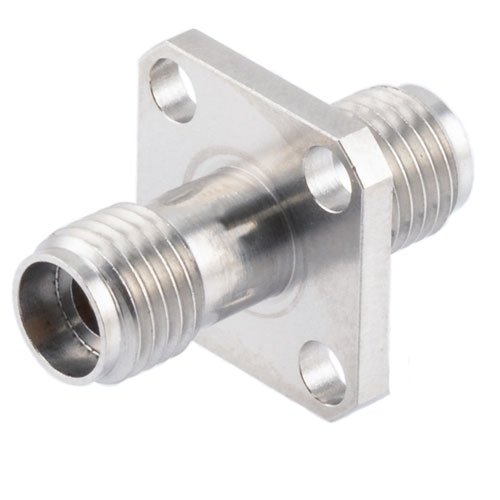 2 92mm Female To 2 92mm Female 4 Hole Flange Adapter With Passivated Stainless Steel Body