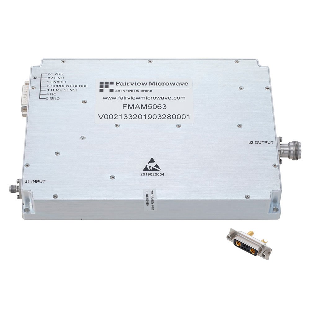 53 dB Gain High Power GaN Amplifier at 200 Watt Psat Operating from 1 GHz to 2 GHz with SMA Input, Type N Output