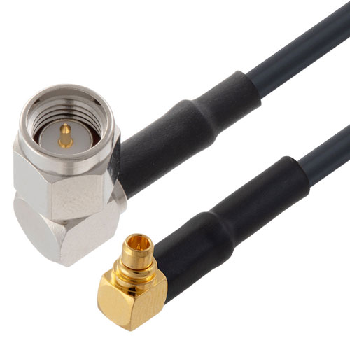 Low Loss Ra Sma Male To Ra Mmcx Plug Cable Lmr 100 Coax In 36 Inch 90 Degree Clocking 