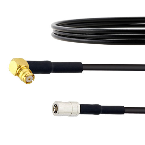 Low Loss Push-on Ra Smp Female To Smb Plug Cable Rg174 Coax In 12 Inch