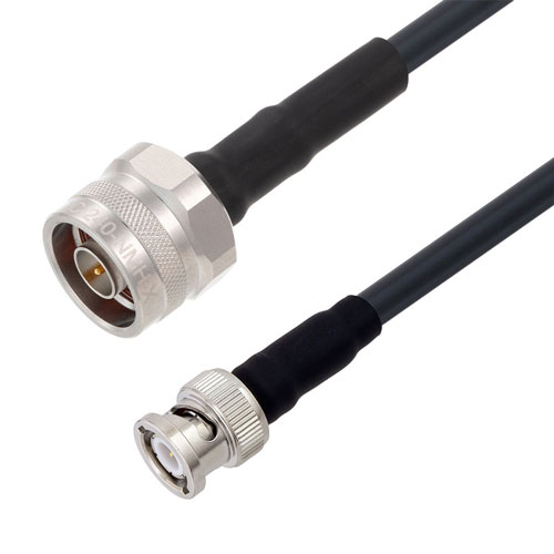 Fire Rated Low Loss N Male To Bnc Male Cable Lmr 240 Fr Coax In 12 Inch 