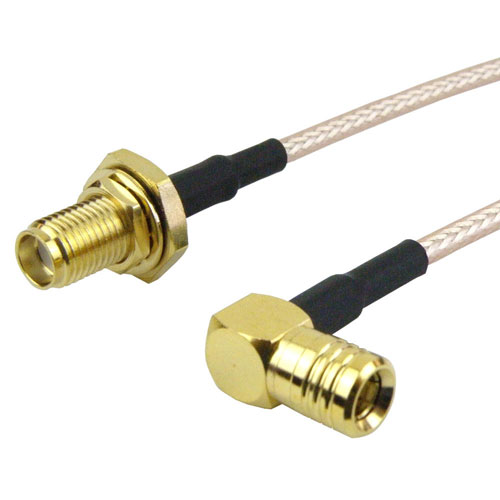 Sma Female Bulkhead To Ra Push On Smb Male Cable Rg Coax In Inch