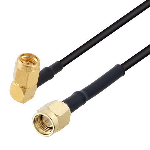 Fire Rated Low Loss RA SMA Male to SMA Male Cable LMR-100-FR Coax in 200 cm