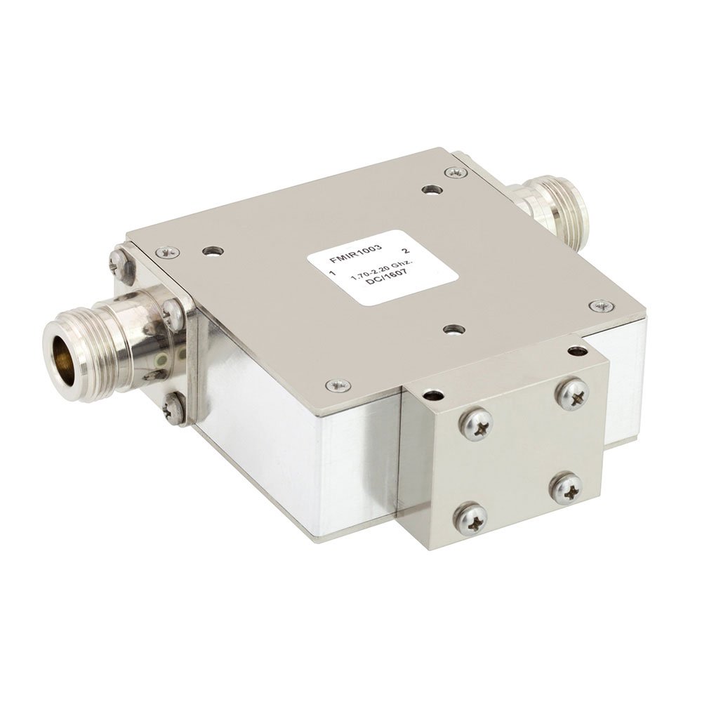 High Power Isolator With 20 dB Isolation From 1.7 GHz to 2.2 GHz, 50 Watts And N Female