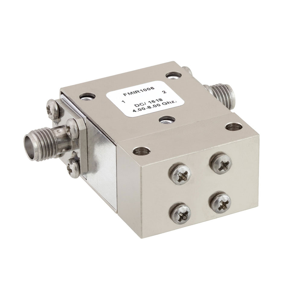 High Power Isolator With 18 dB Isolation From 4 GHz to 8 GHz, 50 Watts And SMA Female