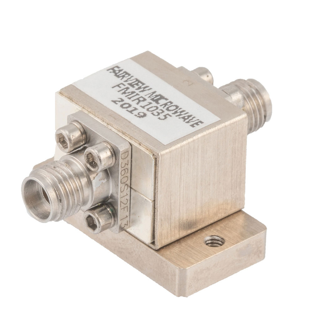 Isolator with 13 dB Isolation from 22 GHz to 33 GHz, 10 Watts and 2.92mm Female
