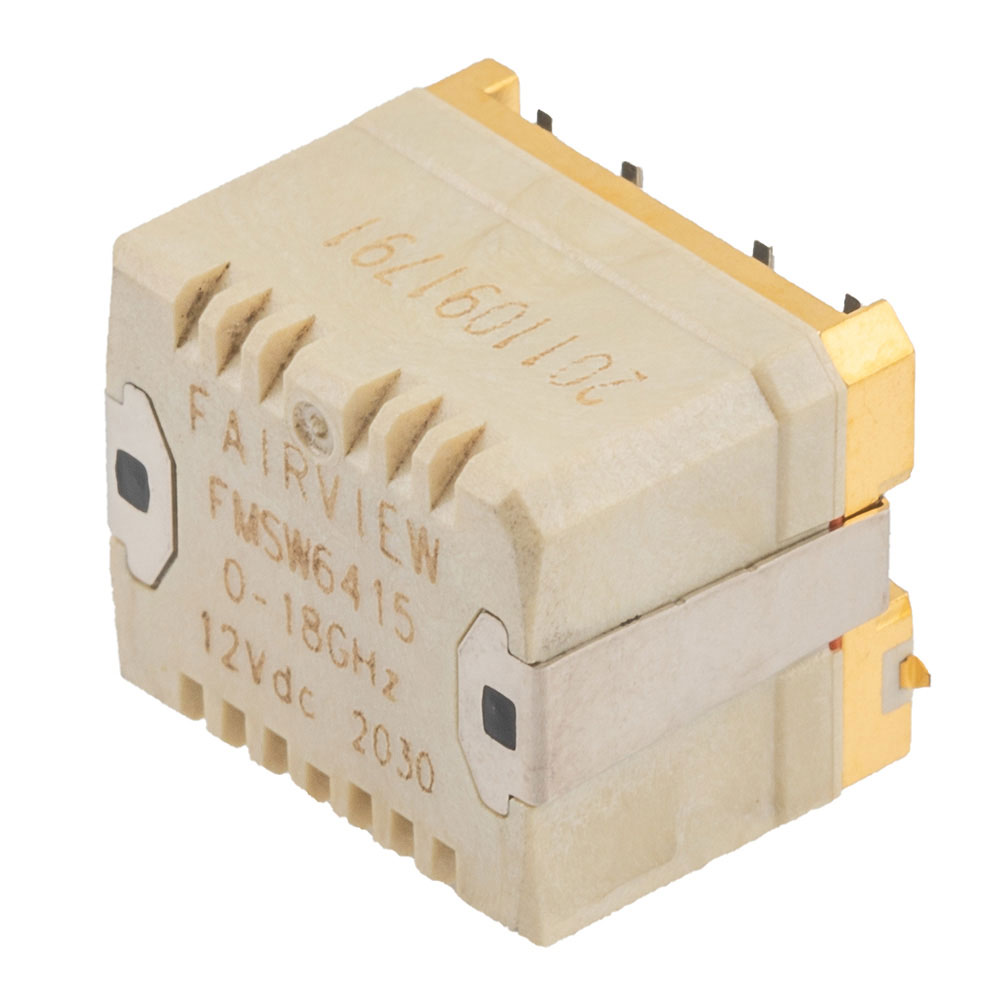 SPDT Latching DC to 18 GHz Electro-Mechanical Relay Switch, Hot Switching, up to 40W, 12V, 5M Lifecycles, SMT